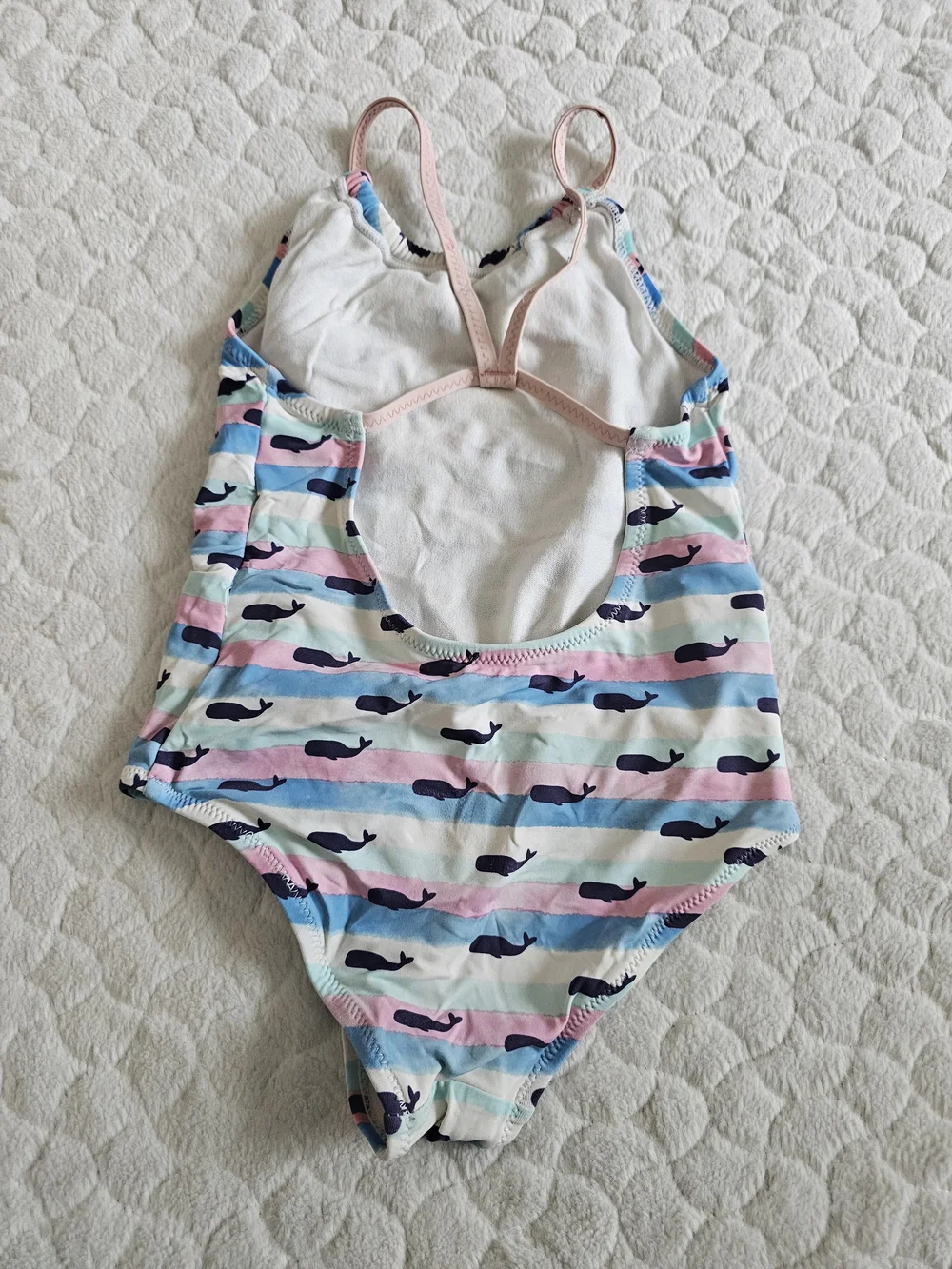 Hatley Toddler 4 Girls One-Piece Swimsuit with Navy Whale Print